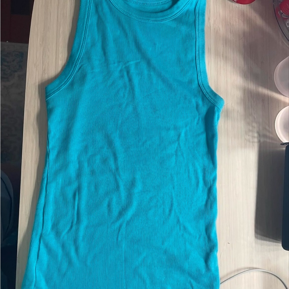 A New Day Teal Ribbed Top
